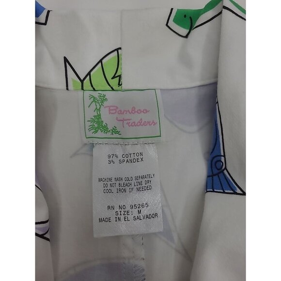 Vintage Bamboo Traders Jacket Women's Size Medium Lightweight Blazer Fish Theme - Picture 4 of 5